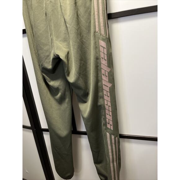 Adidas Yeezy Calabasas Track Pant Mens Small Three Stripe Green Stretch Kanye - Picture 6 of 10